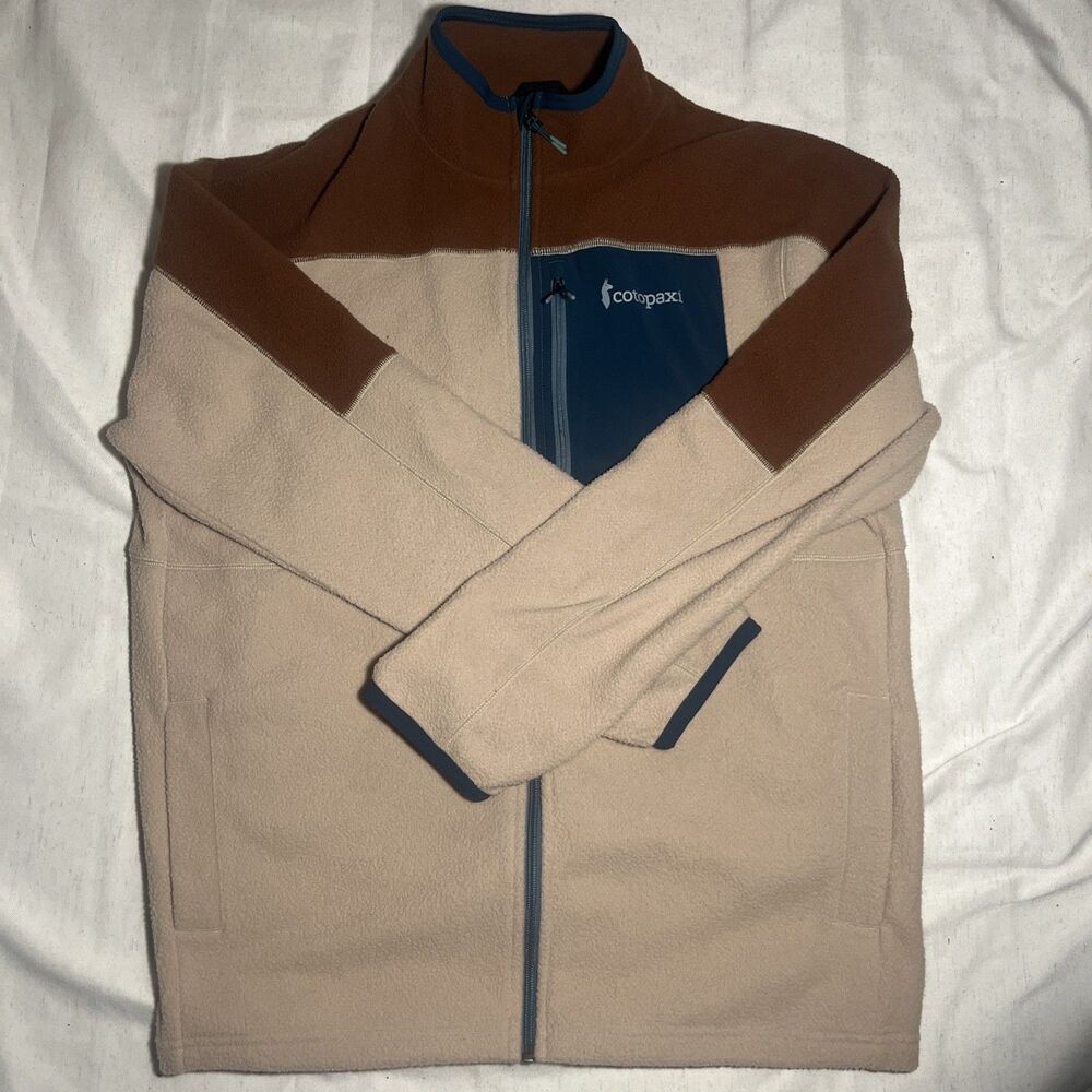 Cotopaxi Abrazo Jacket Mens Large Full Zip Fleece Acorn Oatmeal